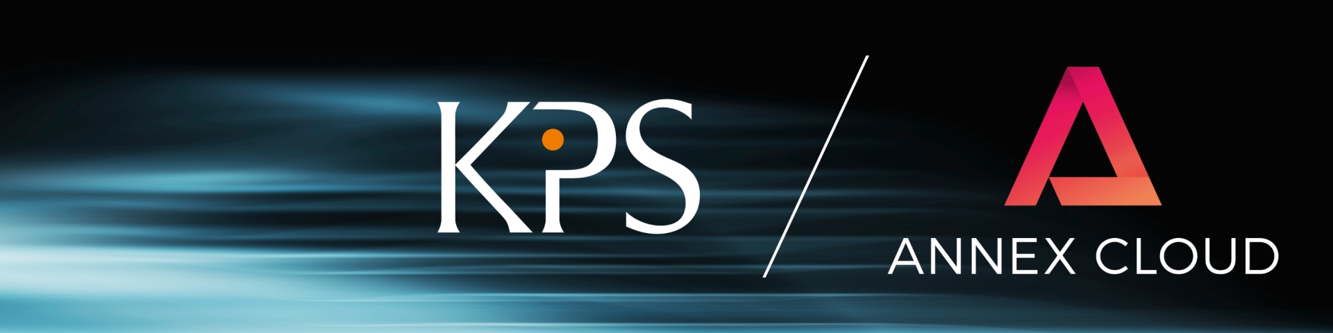 Logos of KPS and Annex Cloud on an abstract background