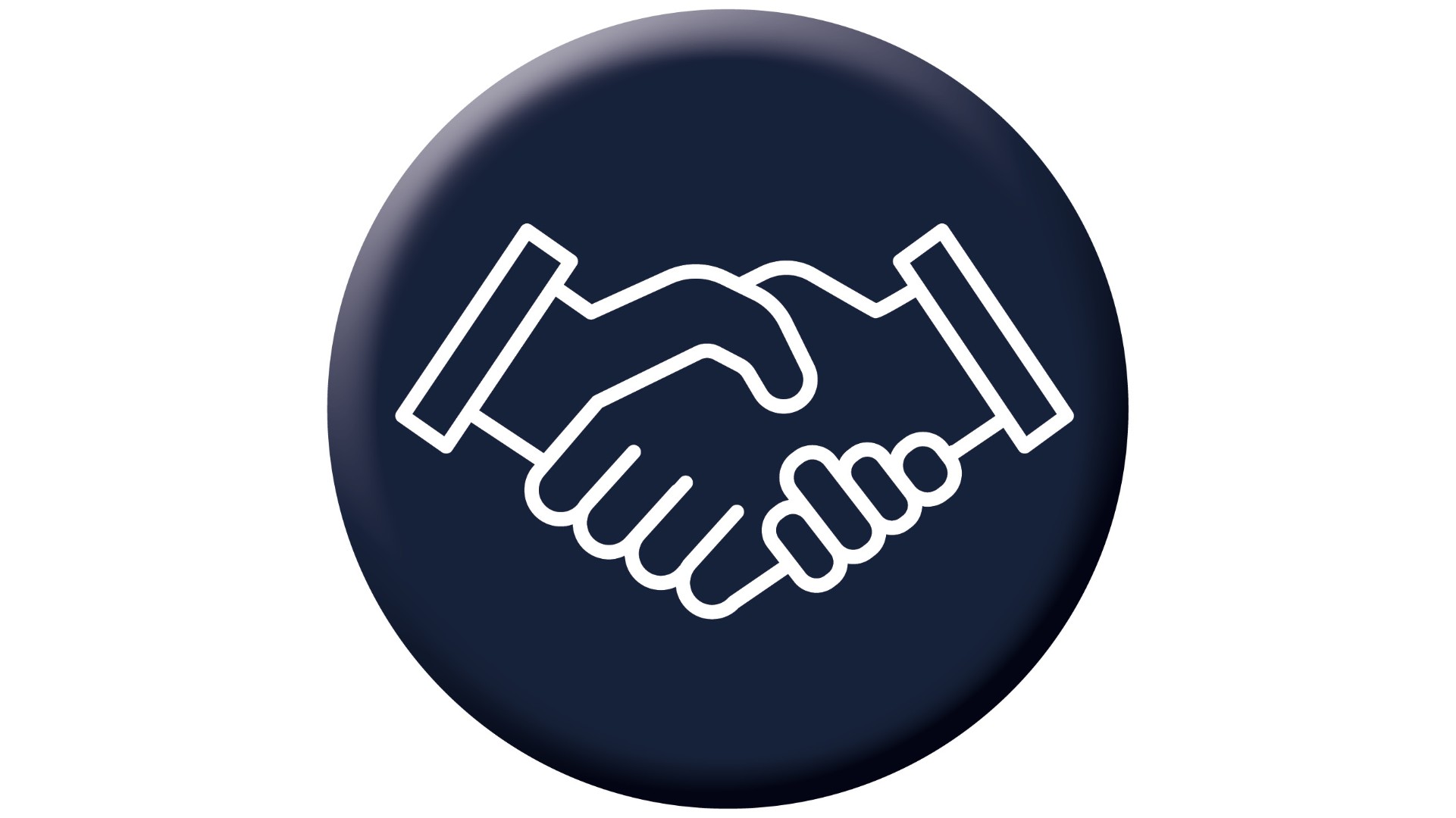 An icon with a handshake stands for contract management solutions in the financial sector