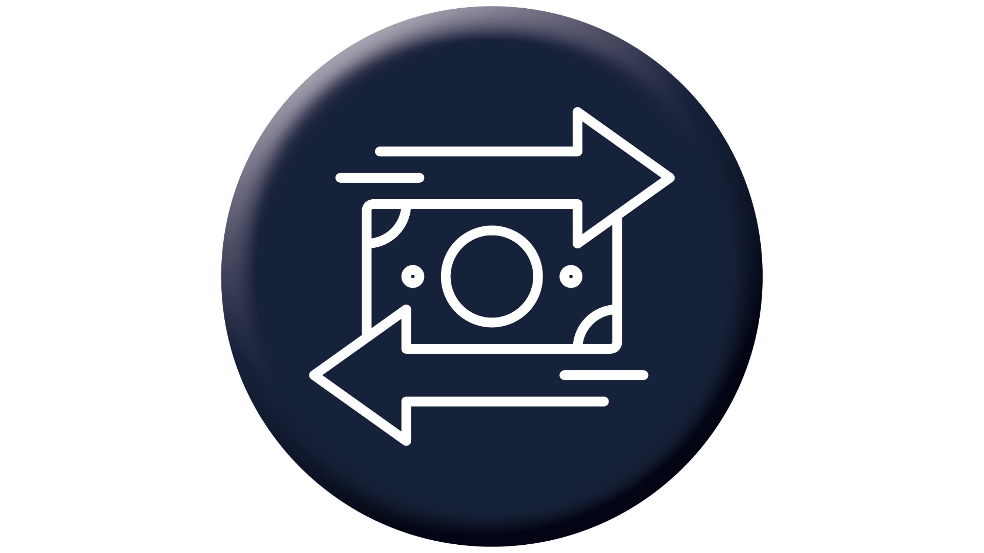 Icon mit entgegengesetzten Pfeilen, die ein end-to-end Invoice Management repräsentieren