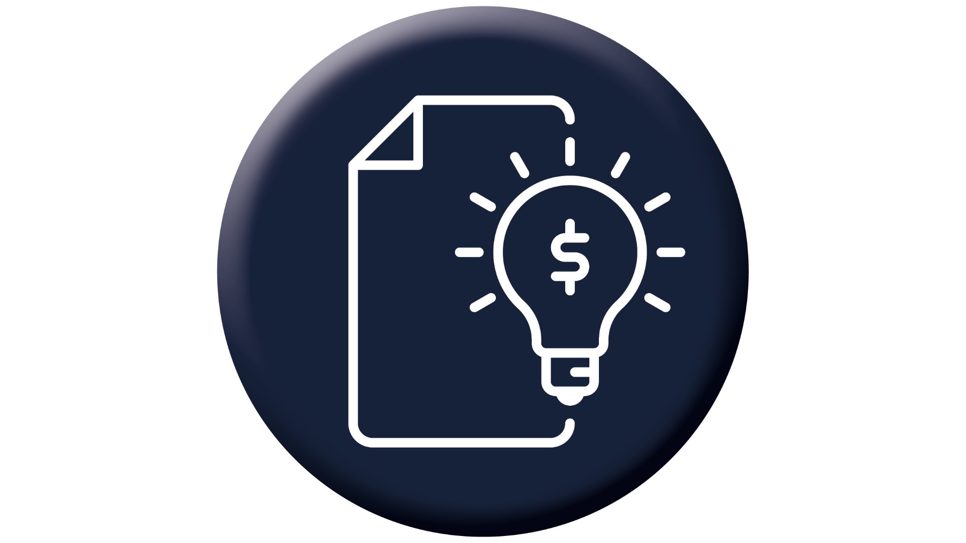 Representation of intelligent invoice processing by an icon with invoices and light bulb