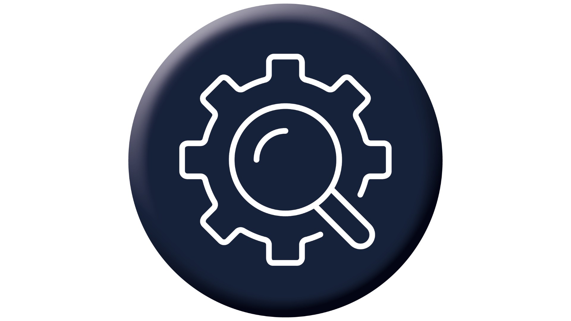 Icon with cogwheel and magnifying glass represents the Invoice Management process analysis 