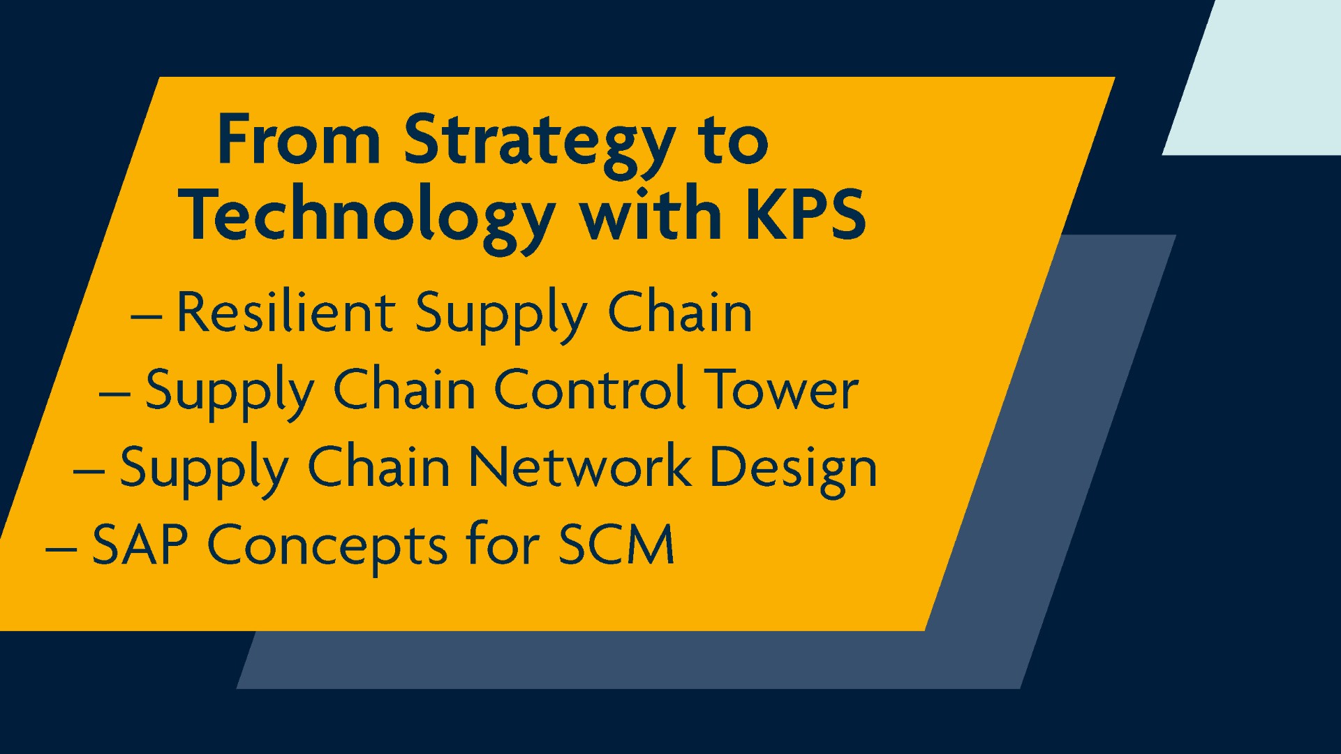 from strategy to technology with kps