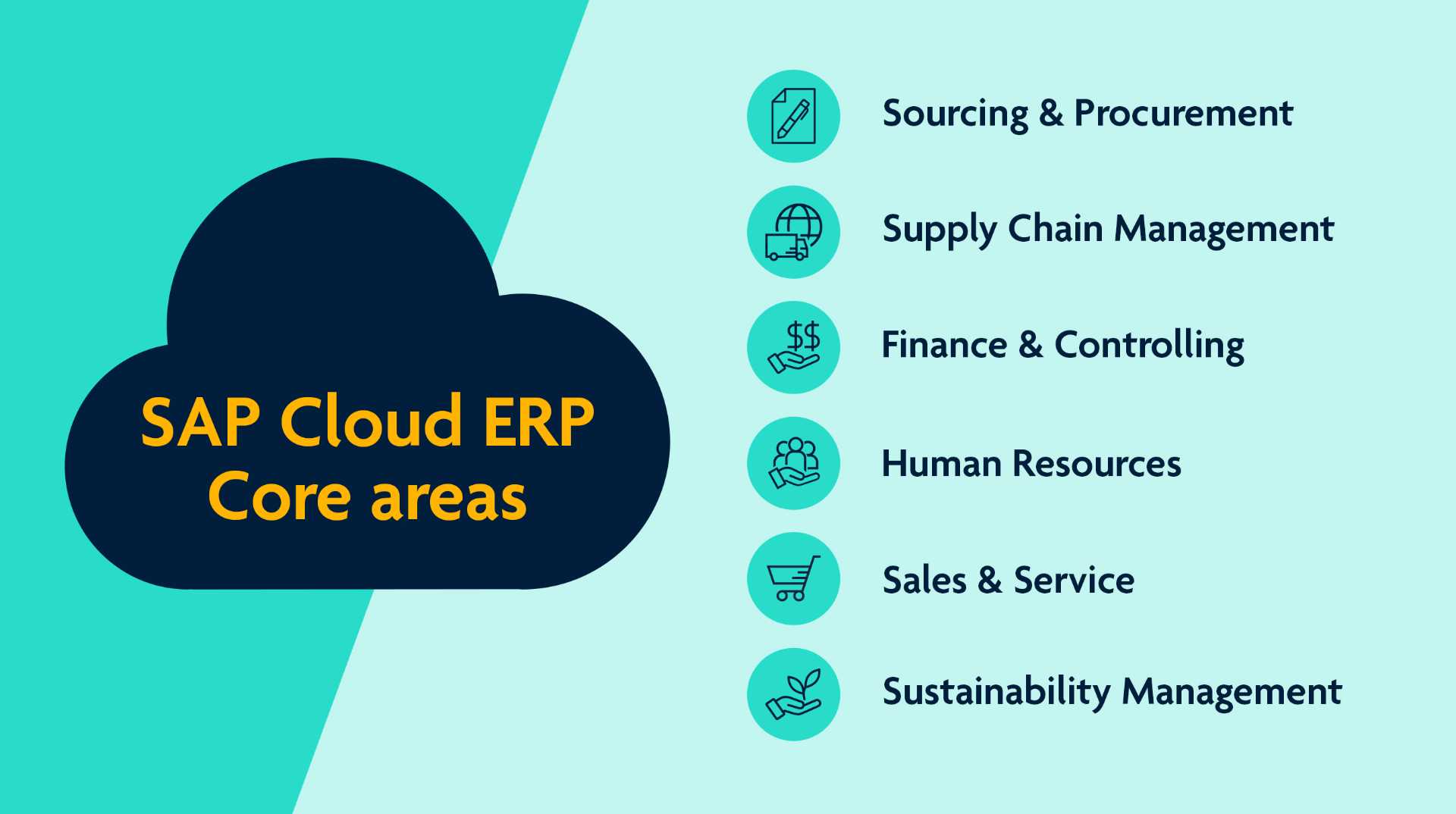SAP Cloud ERP core areas