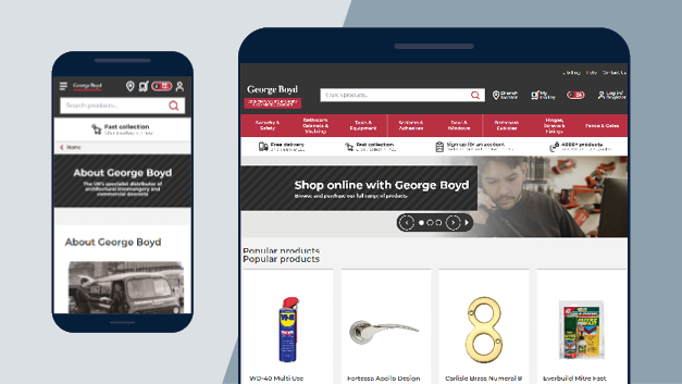 George Boyd webshop on mobile and tablet